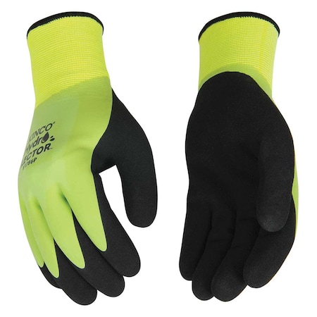 Kinco Double Coated Gloves, Polyester Blend, Green/Black, L 1 PR 1786P-L
